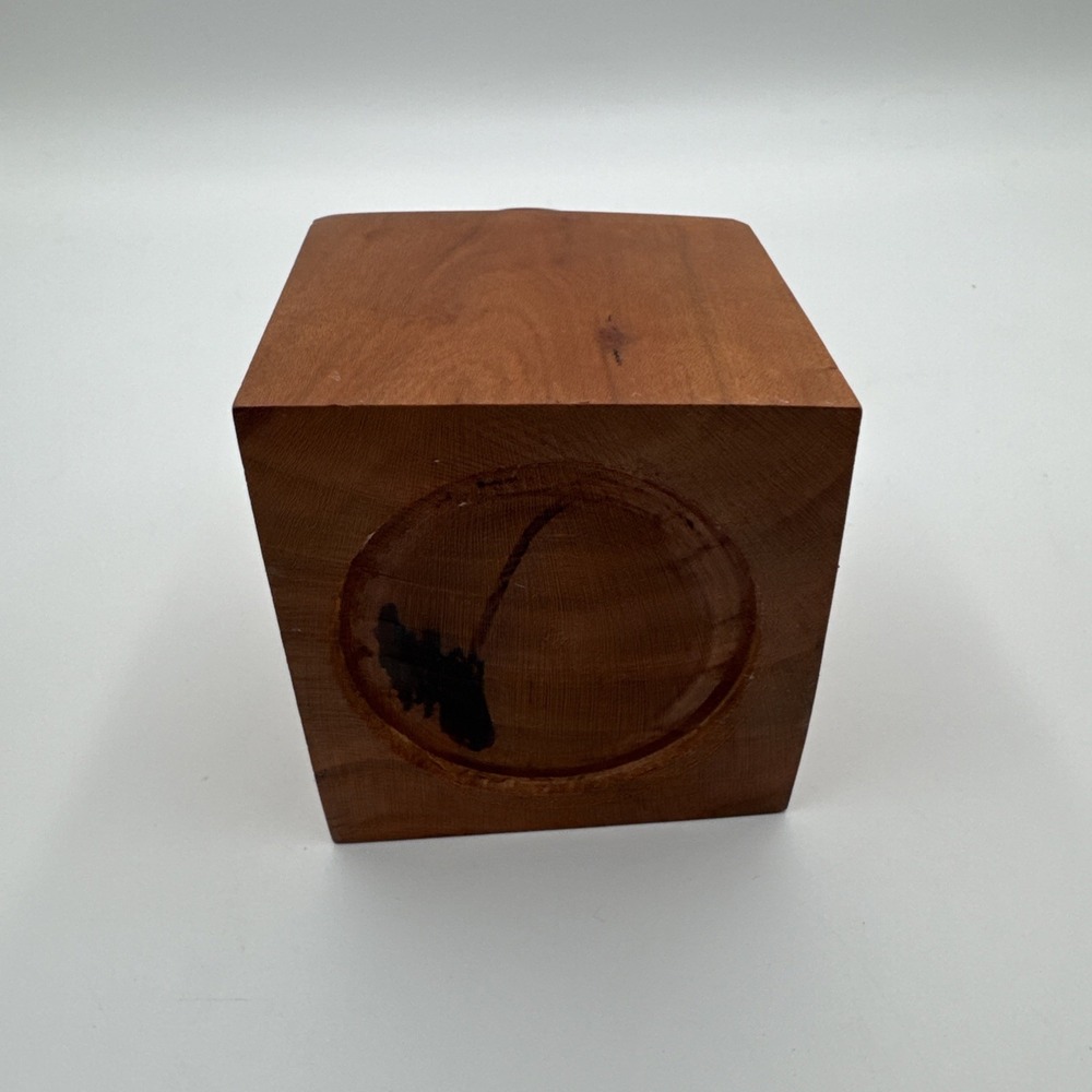 Vintage Turned Teak Wood Tobacco Jar Canister Apothecary Storage Box w/ Lid 4" - Picture 10 of 12